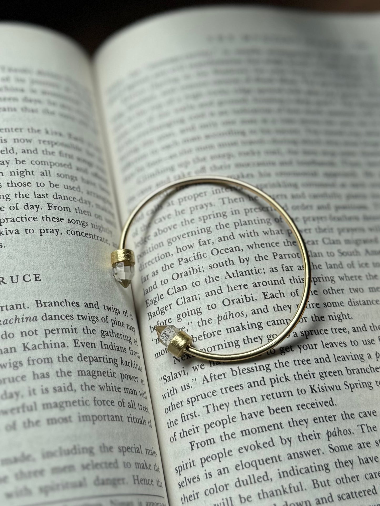 Crystal cuff - pointed at both end -